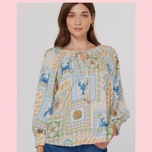 💖Coastal Patchwork Printed Blouse💖
